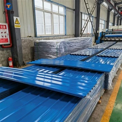 انبار ASTM DX51D DX54D Q235 Z100 Z275 ورق بام سفید Gi ورق بام روی موجدار